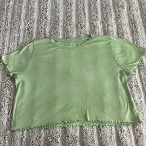 Aerie Light Green Short Sleeve Ribbed Tee size XL